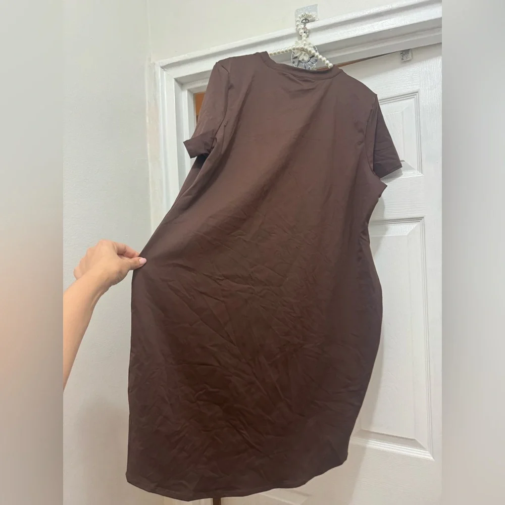 Skims Size 4X Recycled Swim Dress Cocoa Brown CU-DRS-2793 NWT